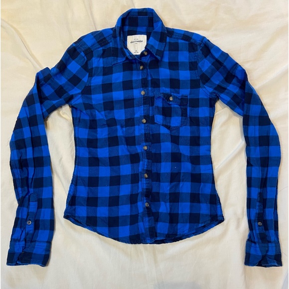 Abercrombie Kids Blue Plaid Button-Up - Picture 1 of 4